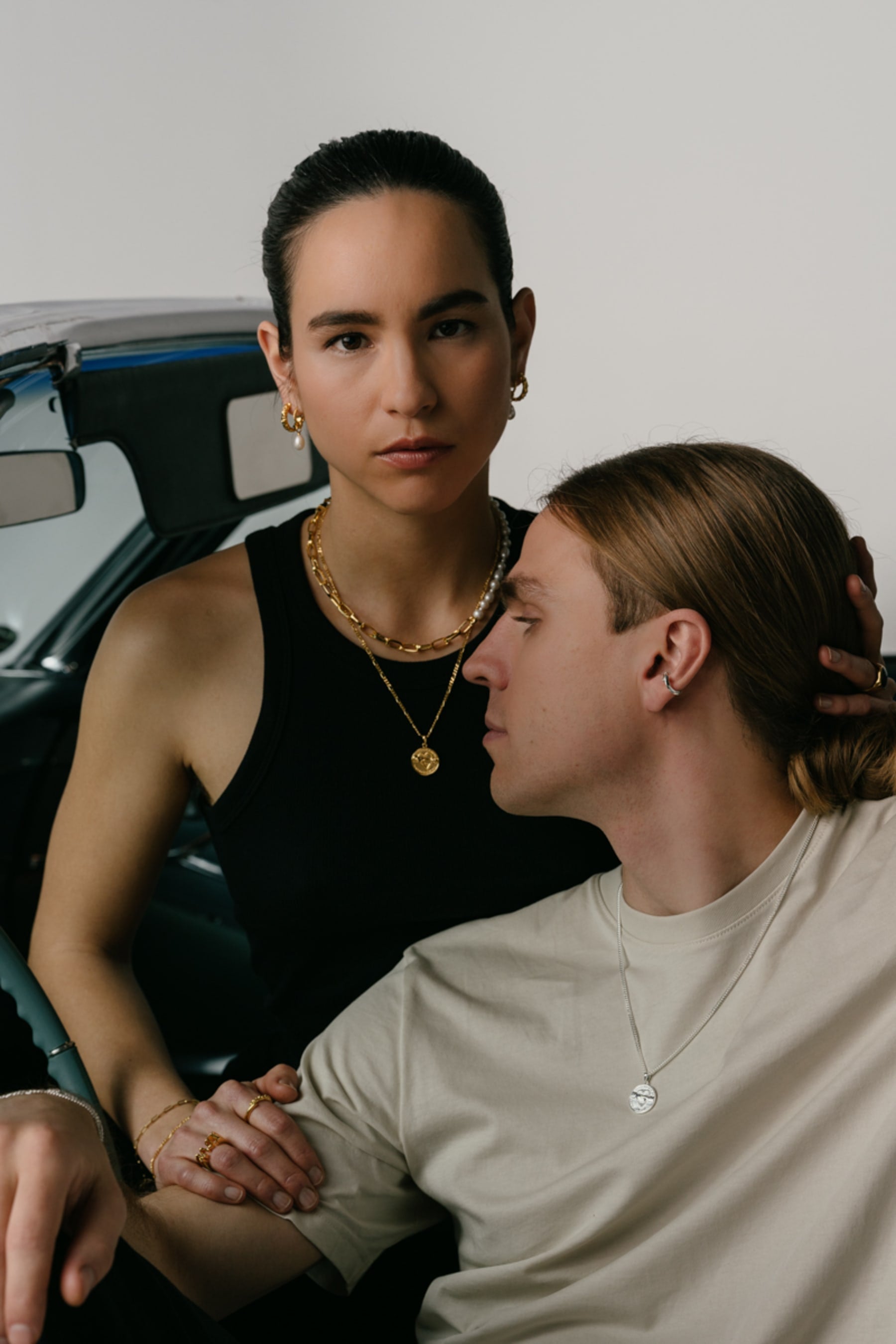 Ocean Pearl hoop - forgyldt